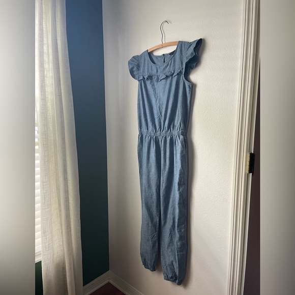 Chambray ruffle jumpsuit - Picture 1 of 4
